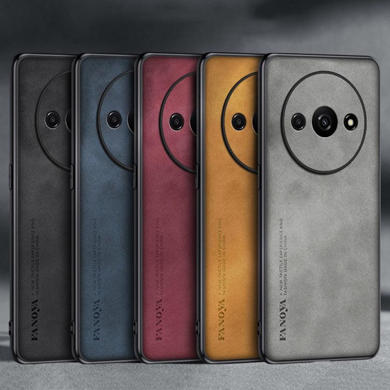 Pro Redmi A3 A3X 4G Pouzdro Luxusní PU Kožené Pouzdro na Telefon Pro Xiaomi Poco C61 RedmiA3 Zadní Kryt Matné Silikonové Plná Ochrana