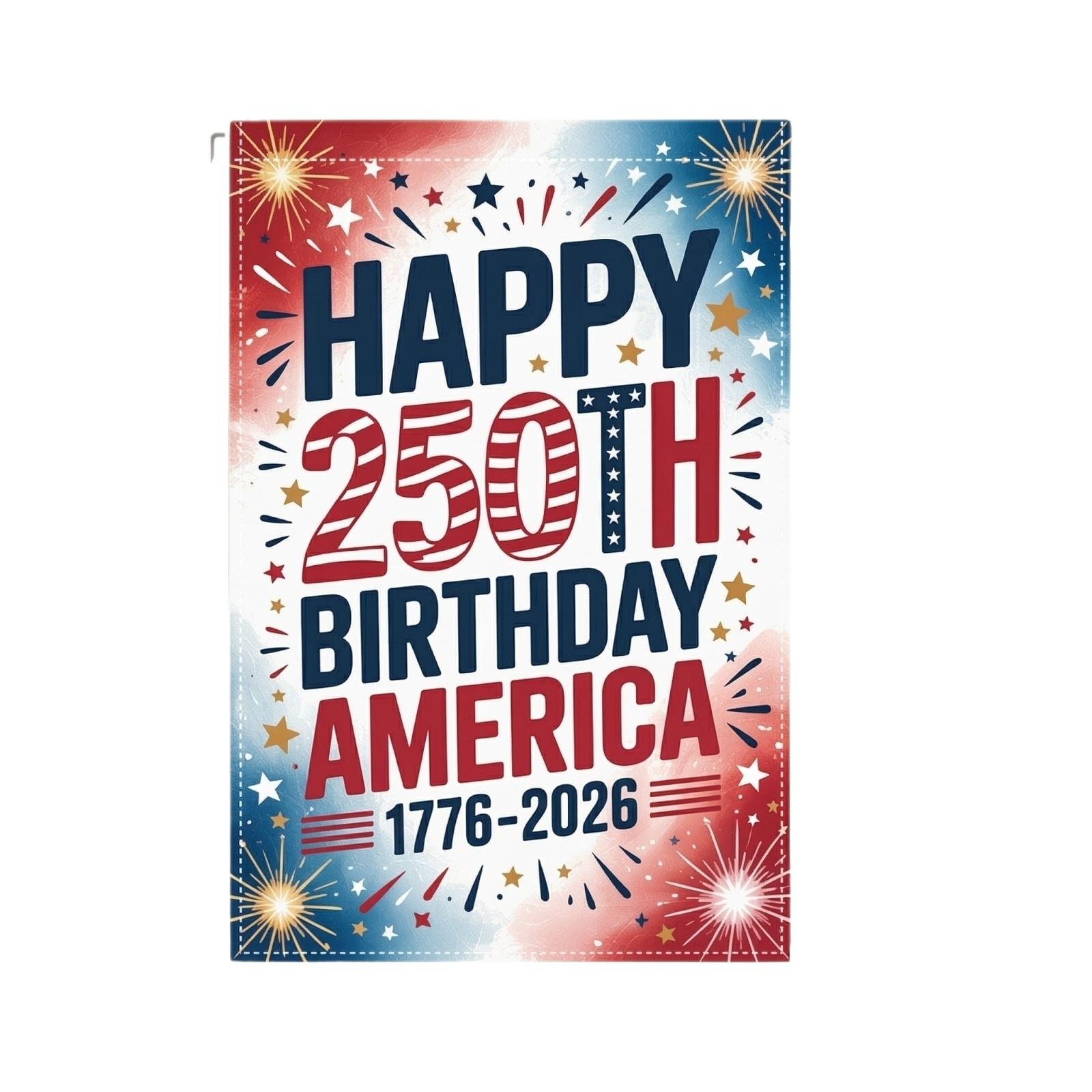 The People 1776-2026 Flag Memorial Day Patriotic 0th Birthday 0 Years United States Indoor Garden Decoration (0 YEARS) One Size