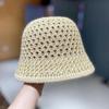 Women Basin Hat Hollow Breathable Sun Fisherman Hat Solid Color Dome Short Brim Anti UV Bucket Hat