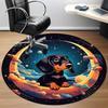 1PC Space Pup Office Round Area Rug, Mat Suitable For Office, Under Office Chairs Bedroom Living Room Home Decor, Room Deco