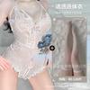 Domila Sexy Lingerie Hot Passion Temptation Open Uniform Pajamas Transparent Lace Onesie Women