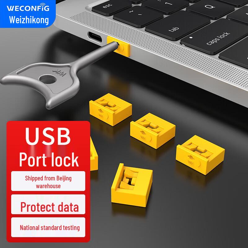 WECONFIG USB Port Security Locks & Dust Plugs