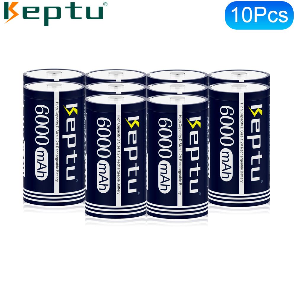 KEPTU 6000mAh 1.2V D Size Rechargeable Batteries – Long-Lasting Power for Flashlight and Radio