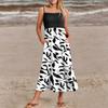 Women's Summer Spaghetti Strap Patchwork Beach Vacation Floral With Pocket Dresses