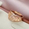 Trend Ring  Rose Gold Micro Wax Inlay Natural Zircon Hollow Flower Ring For Women Vintage Wedding Jewelry
