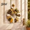 Urlaubs-Willkommenskranz Basteln DIY Patchwork-Girlande Bastelset Retro-Blumenstoff-Set mit Glöckchen Einfaches Set für Anfänger Und Künstliche Blumen,