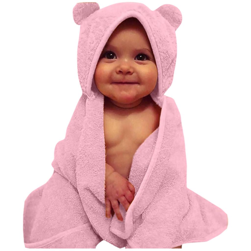 Buy Newborn Infant Baby Boys&Girls Hooded Solid Flannel Bathrobes Towel