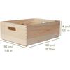 Wooden Storage Box - Creative Deco - Unpainted - 40x30x14 Cm - With Handles - Beige