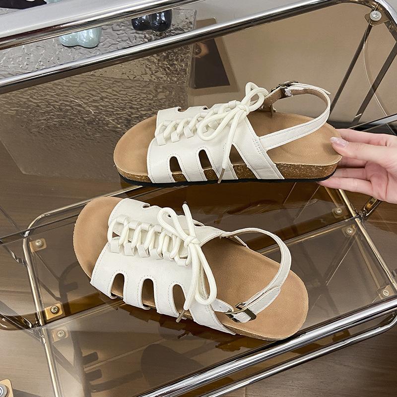 Retro BK slippers women's summer wear 2025 new flat-bottomed non-slip casual vacation seaside beach sandals