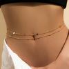 Ingemark Sexy Flat Snake Chain Waist Belly Belt for Women Summer Beach Bikinis Simple Body Chain Festival Zircon Accessories