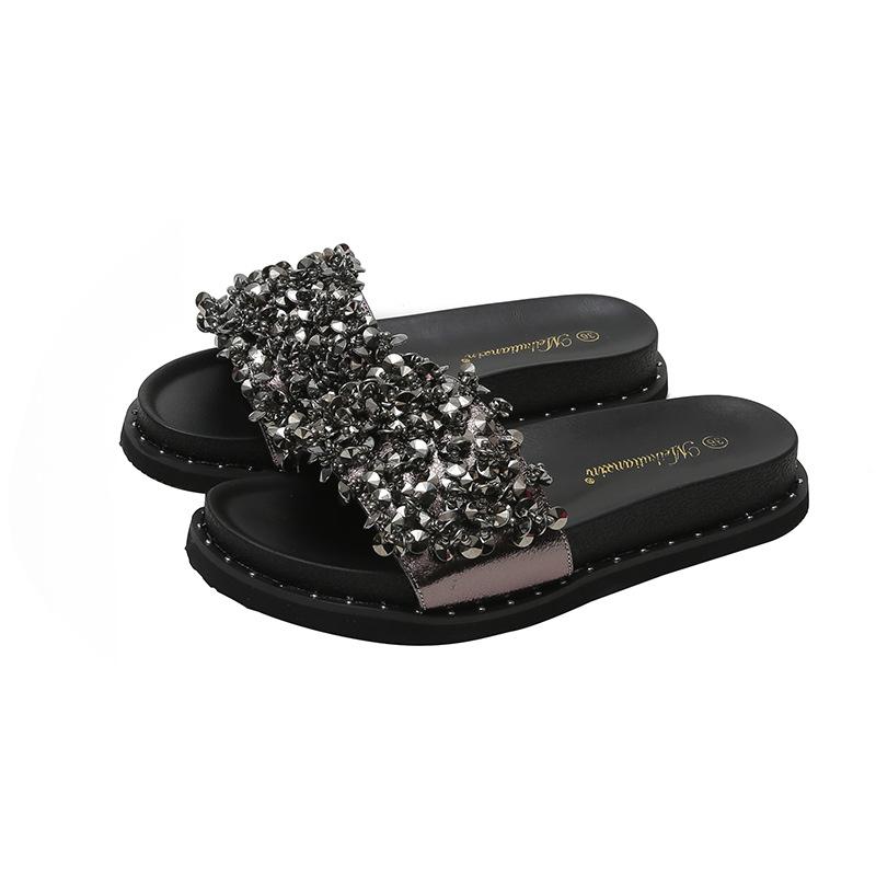 

Flat-bottomed cool slippers women s outer wear 2025 new summer fashion women s thick-bottomed muffin beach seaside ins tide 31 серый