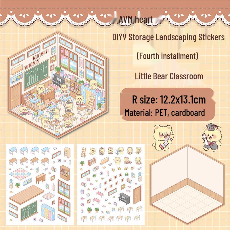 No-Cut Educational DIY Storage Scenery Stickers for Journals