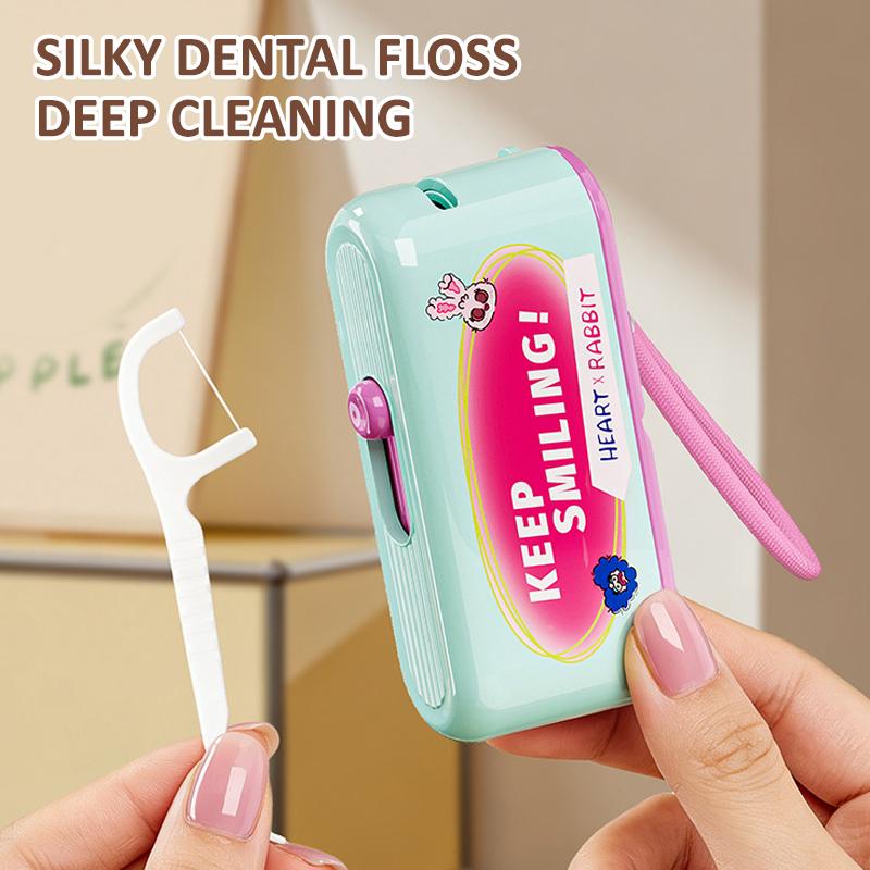 Portable Dental Floss Storage Box Floss Dispenser With 10Pcs Floss Automatic Ejectable Floss Organiser Teeth Cleaning Oral Care