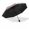 Pink Hearts Pattern Automatic Folding Umbrella Compact 8 Rib Design,Unique Style,Suitable for Everyday Outdoor Use,Perfect Gift for Fri