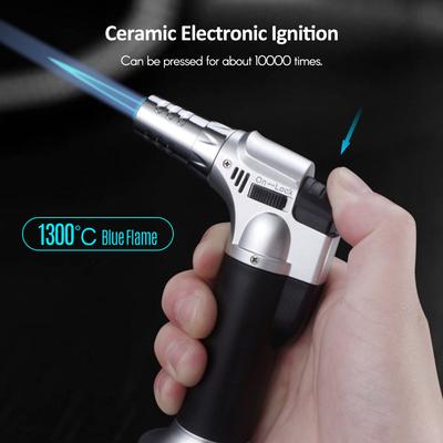 Butane Flamethrower   Flame Multipurpose Industrial Flamethrower Welding Refillable Kitchen Flamethrower Lighter   Mental    Silver