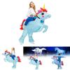 Adorable Light Blue Unicorn Pony Cartoon Costume For Halloween Festivities
