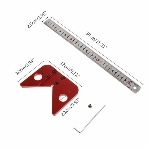 CarAngels Woodworking Center Gauge, Center Square, 45 Square, 45 Degree Ruler, Right Angle Square, Marking Guide, Carpentry Marking Tool
