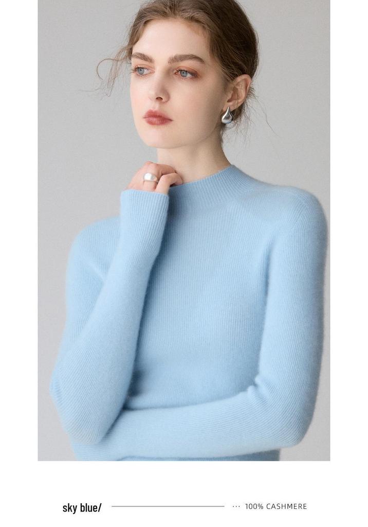 Women's Premium 100% Pure Cashmere Seamless Pullover Sweater - Versatile Knit Top