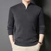 Men Half High Collar Zipper Warm Knitted Pullover Sweater
