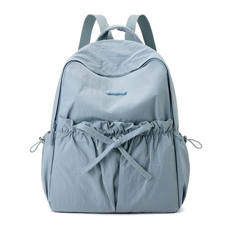 Niche Design Women's Drawstring Bow Backpack Simple Sports Backpack