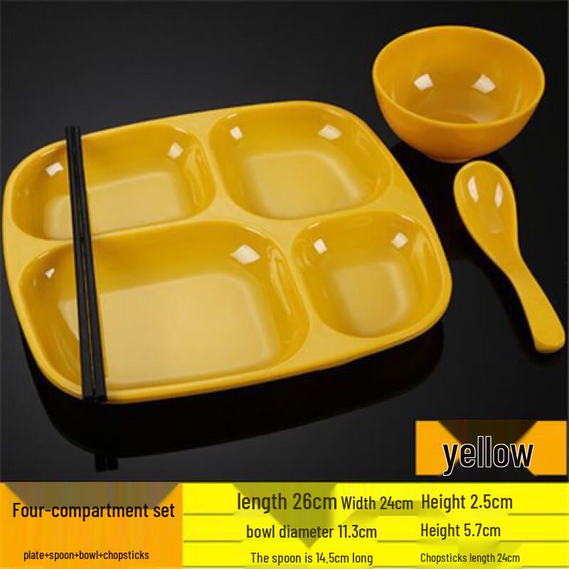 Jijun Commercial Melamine 4-Compartment Dinner Plate