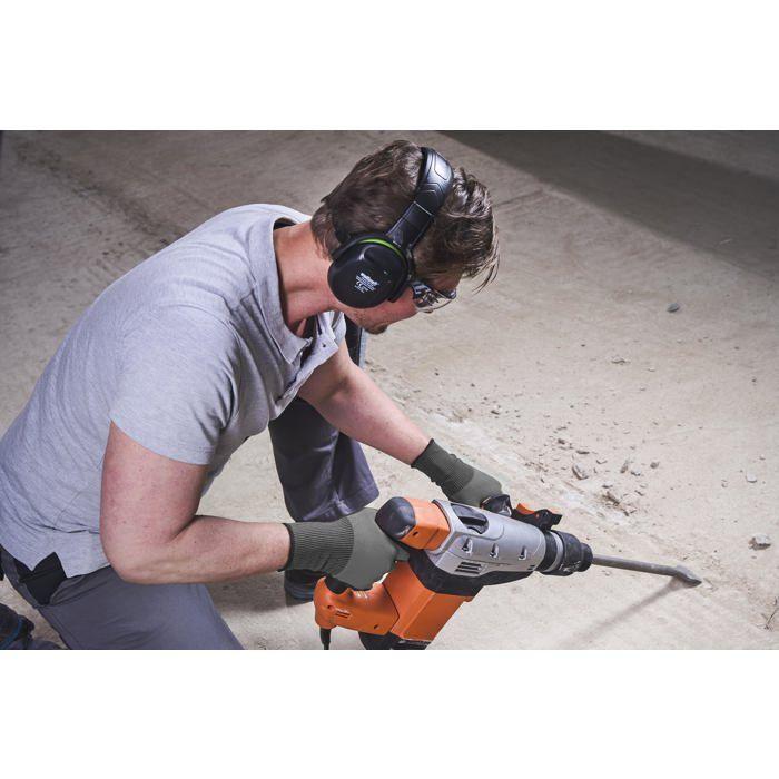 Casque antibruit PRO - wolfcraft - 4959000 - Noir/Vert - Annulation active du bruit - Taille unique