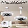 Modern Ceiling Fan Light LED Intelligent  Remote Control Dimmable Quiet Bedroom Restaurant Living Room E27 Base Ceiling Fan
