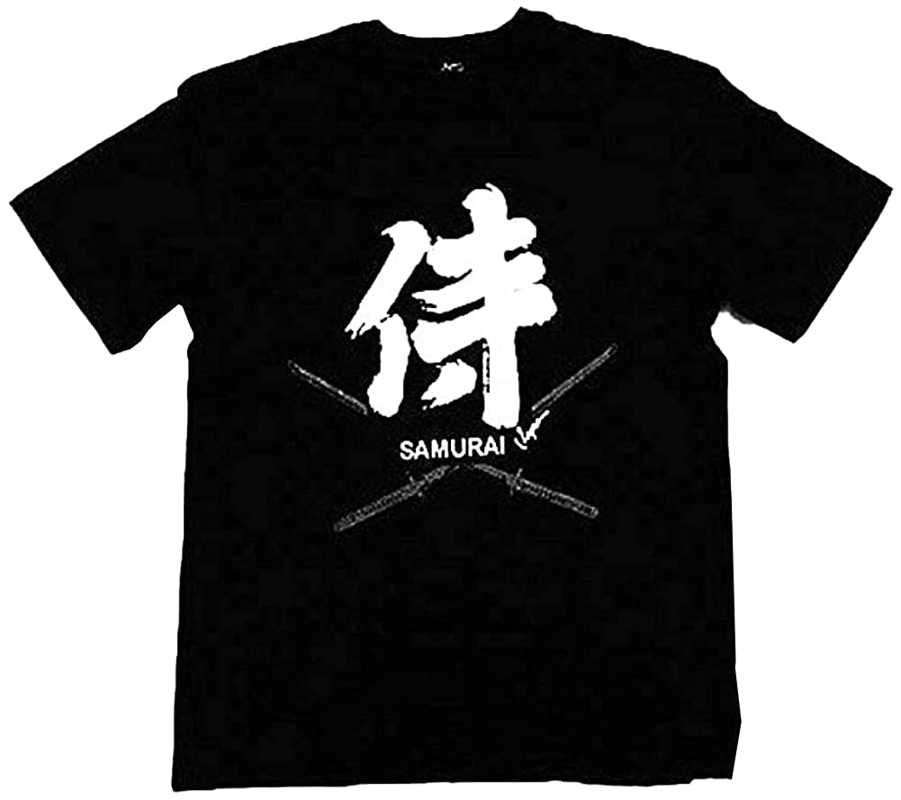 Japanese Souvenir Samurai Japanese Sword [HeavyRotation] T-shirt & (Black) (LLL)