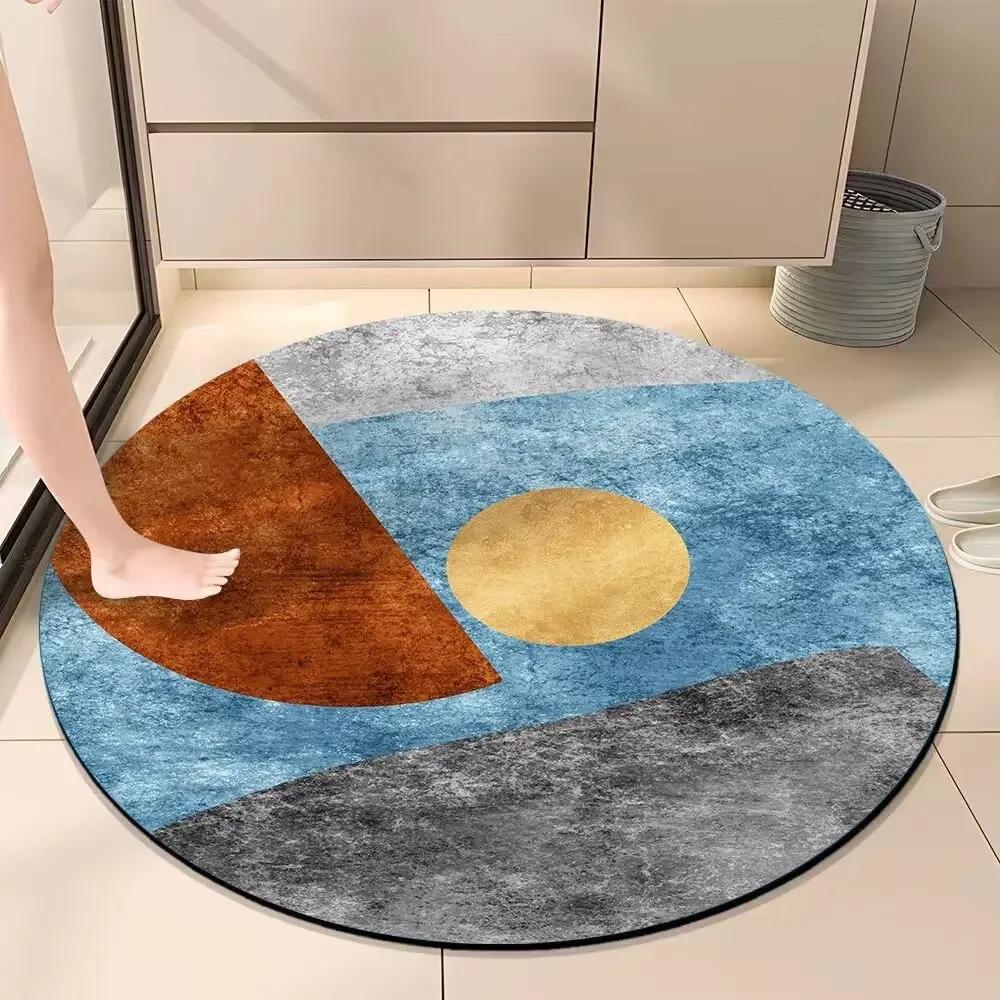 Nordic Light Luxury Round Carpets Modern Living Room Decoration Rugs Large Area Bedroom Decor Bedside Carpet Washroom Floor Mat