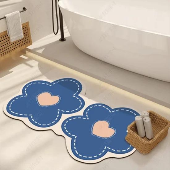 Flower special-shaped toilet bathroom entrance door suction pad foot pad  diatom mud non-slip pad washing table love