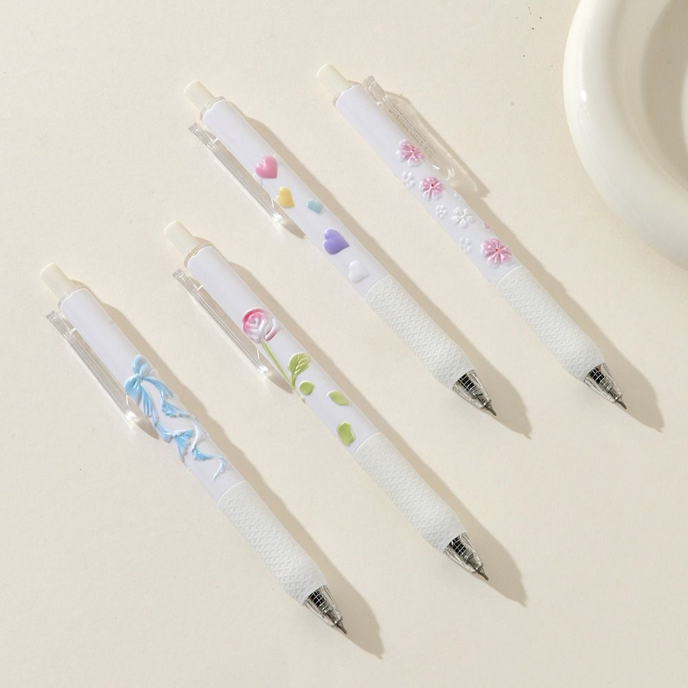 Full Needle Tube Writing Pen Black Pressing Pen Bows Gel Pen  Daily Use