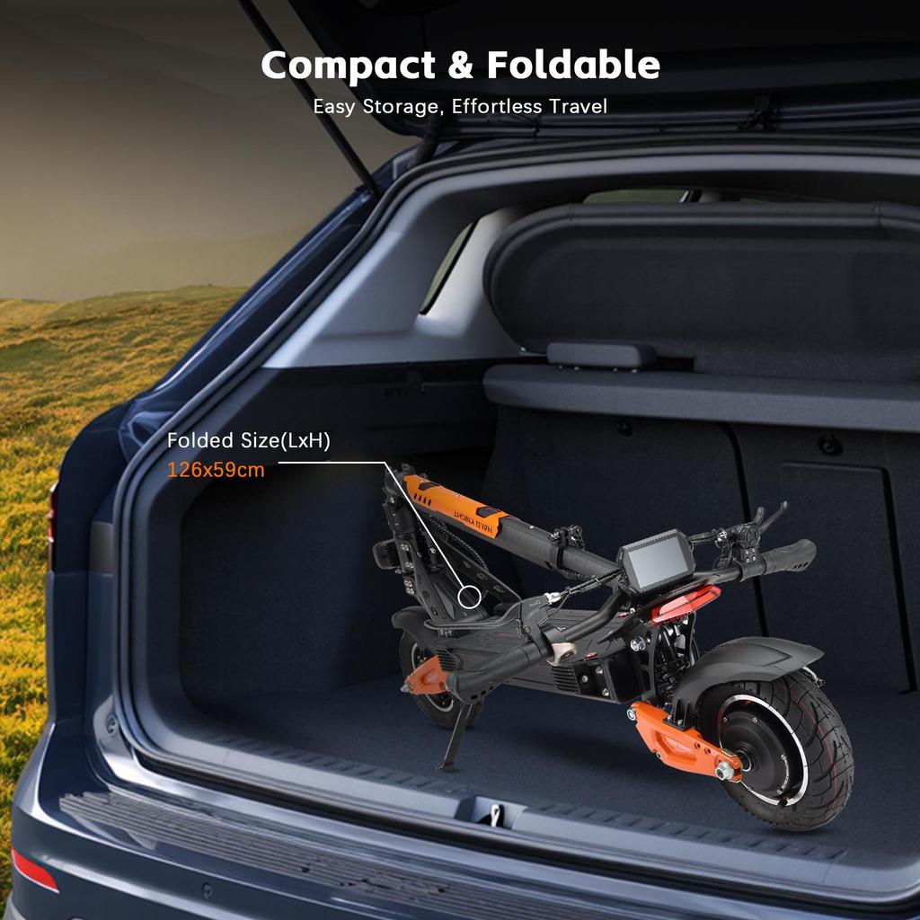 Halo Knight T102 Electric Scooter 10 Inch Tires 1200W Motor 52V21Ah Battery 50km/h Max Speed 45km Max Range Dual Suspensions