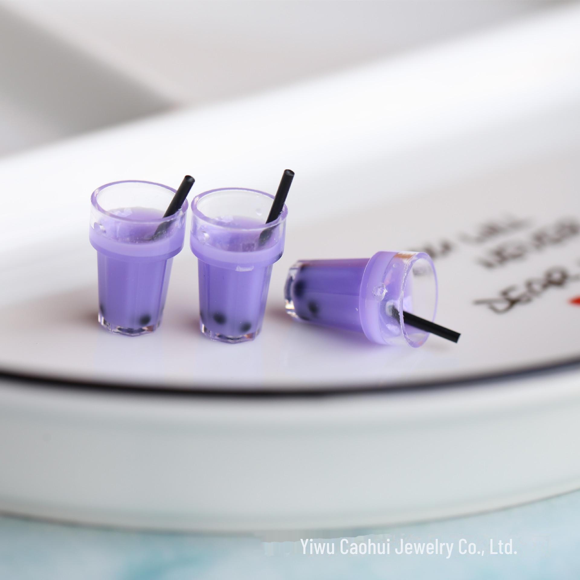 

Творческий DIY жемчужный шарик-соломинка для чашки с молочным чаем и отверстием для подвешивания – брелок, серьги и цепочка для телефона 1.3cm x 2.5cm (with straw) фиолетовый