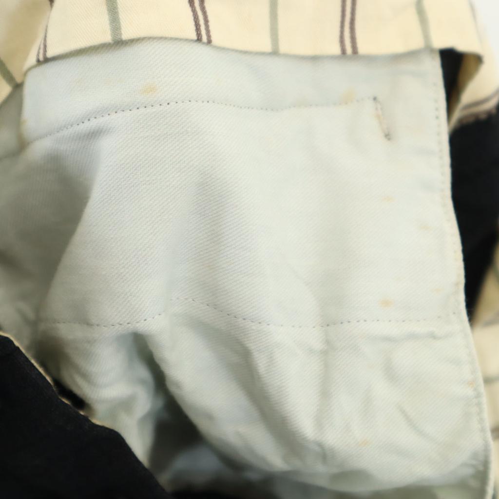 70s Vintage Glen Check Pattern Tack Slacks Pants Dark Gray Men's Used