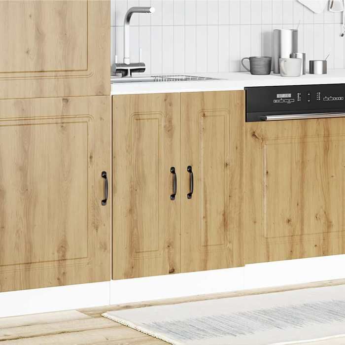 VidaXL Base Cabinet for Sink Kalmar Artisan Oak Engineered Wood, Kitchen Base Cabinet, Kitchen Base Cabinet with 853446