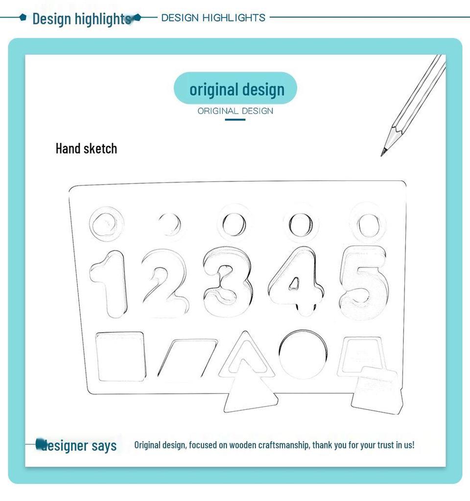 Colorful Wooden Alphabet & Number Puzzle for Children's Early Education