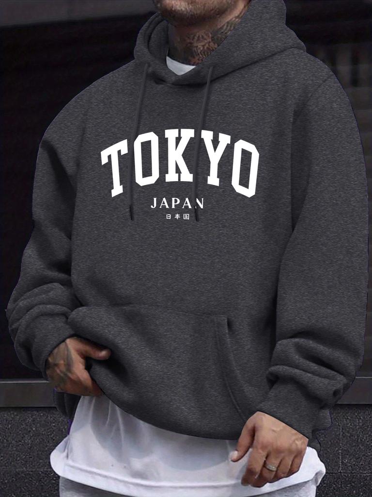 Tokyo Japan Letter Creative Prints Male New Sweatshirt Soft Street Clothing Autumn Long Sleeved Hoodie Casual Comfortable Top