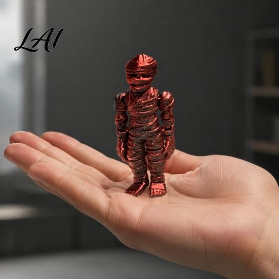 Ancient Egyptian Mummy Figurine 3D Printed Pharaoh Sarcophagus Set Articulated with Trendy Room Decor Storage Case Collectible Fidget Toy