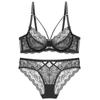 TERMEZY New Lace Bra Set Push Up Bras and Panty Set Classic Bandage Underwire Lingerie Set Sexy Ultrathin Underwear