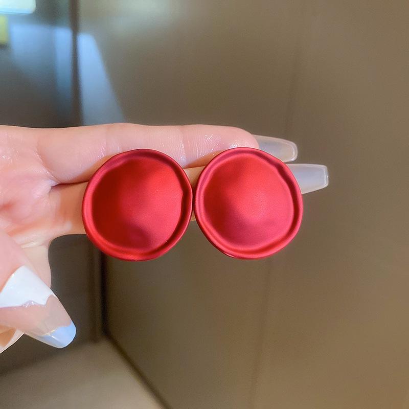 Chinese New Year Red Rose Petal Earrings - Festive, Fashionable & Elegant