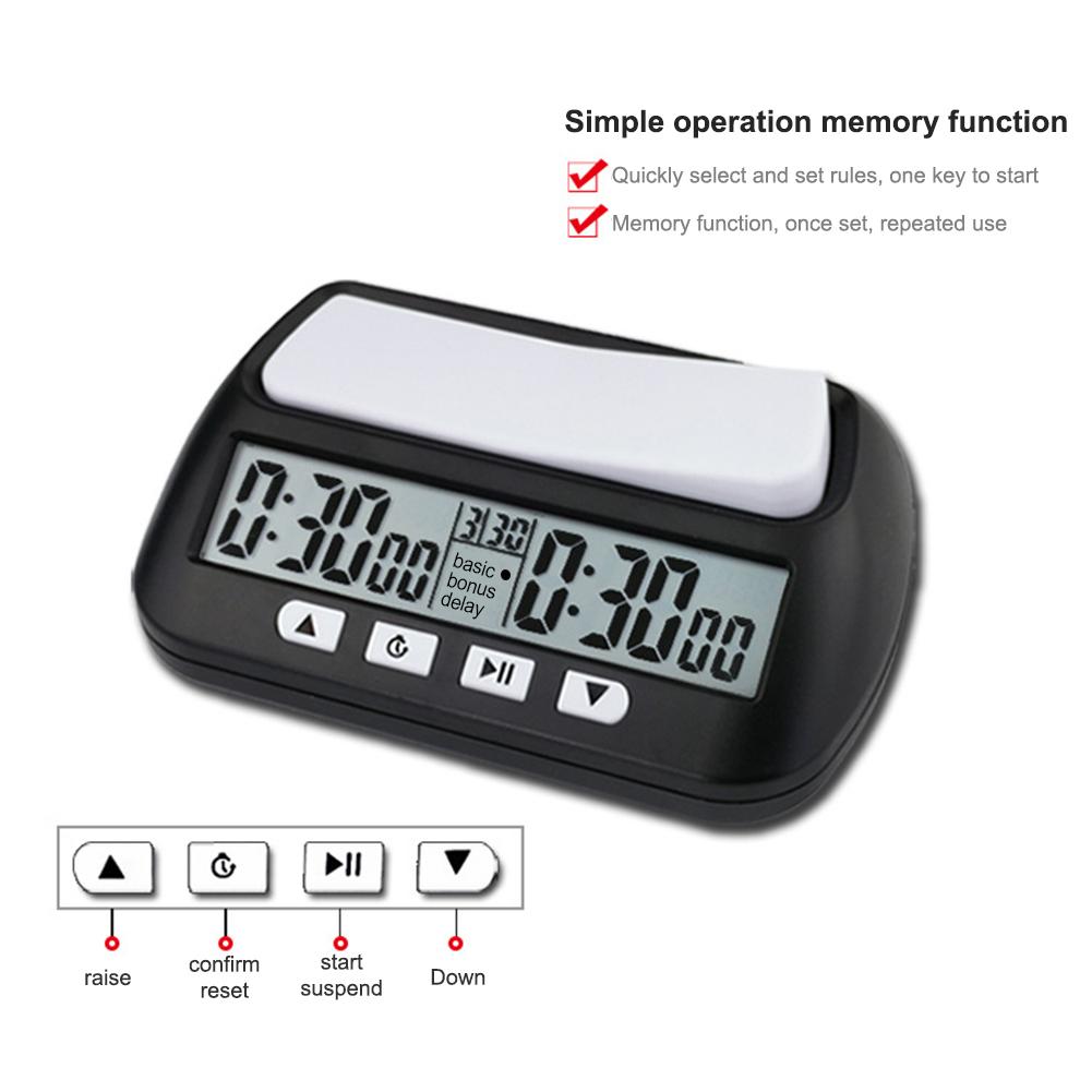 Professional Board Game Stopwatch Count Up Down Digital Watch Portable Chess Clock Timer Table Games for International Chess