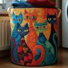 Laundry Basket With Carry Handles, Quilted Polyester Hamper for Clothes, Towels and Everyday Household Storage Needs