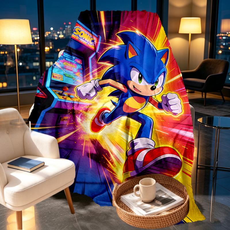 Sonic Print Blanket - Soft & Comfortable, for Bedroom, Travel, Sofa, Home Decoration - Birthday Christmas Gift for Friend