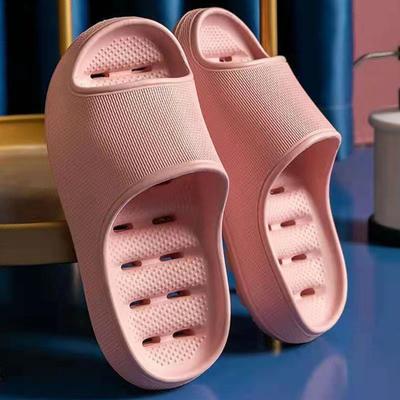 2025 Women Summer Slippers Household Bathing Drying Water Leakage EVA Thick Bottom Couple Slippers