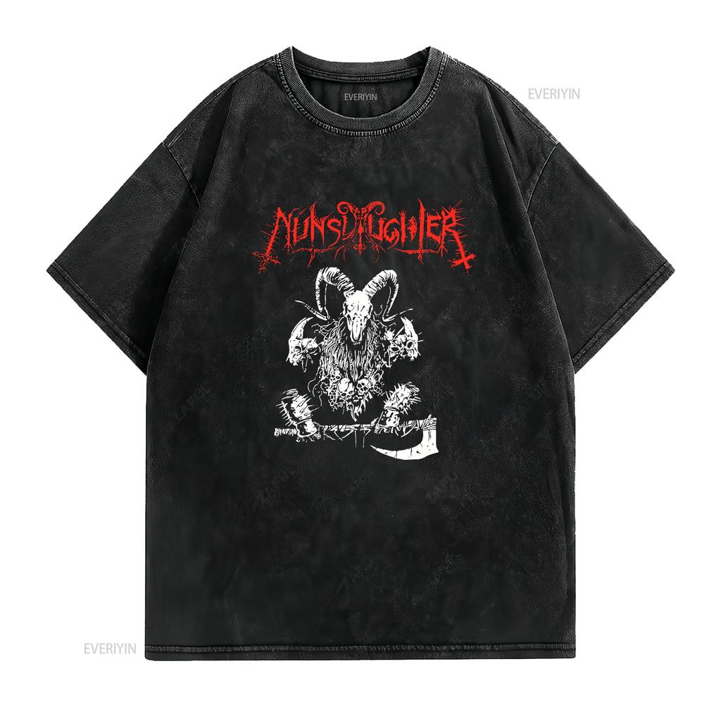 NUNSLAUGHTER T Shirt  Cotton Black Men Full Size S To 5XL DA65 Vintage Washed Slightly Homme Fashion Versatile