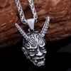 Creativo Collar de Acero Inoxidable 316L Calavera Fantasma Vintage Vikingo para Hombre Moda Neo-Gótica Rock Fiesta Colgante Amuleto Joyería