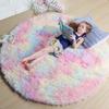 Bedroom Living Room Plush Round Carpet Infant Crawling Anti Slip Soft Pad Ins Home Decor Pink Carpet