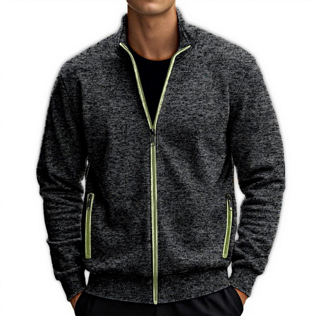 E Maglione Lavorato a Maglia da Uomo Invernale con Cerniera Top Giacca in Velluto Sottile a Maniche Lunghe