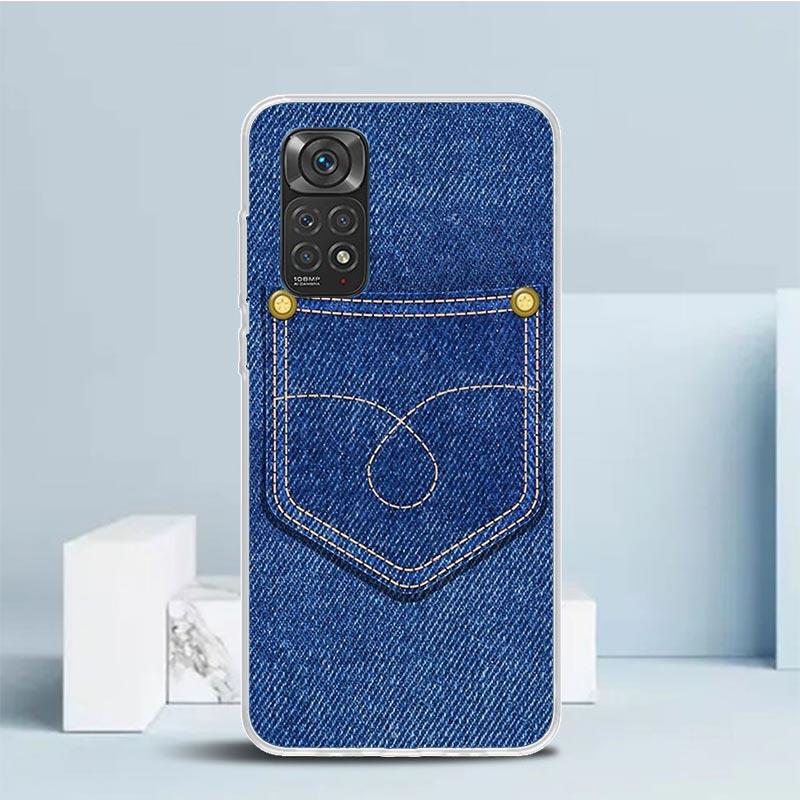 Jeans Cowboy Denim Printed Phone Case For Xiaomi Redmi Note 15 14 14S 13 12S 12 Pro Plus 11S 11 11T 11E 10S 10 + Soft TPU Back C