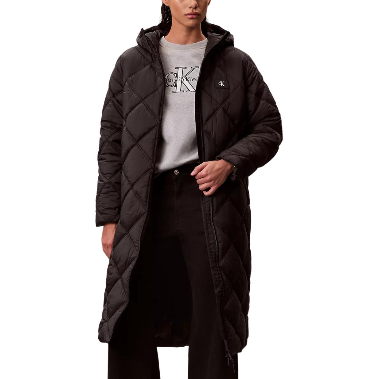 Calvin Klein Minimalist Comfortable Waterproof Windproof Quilted Design Hooded Cotton Jacket Women jackets 47D578G-001 XS